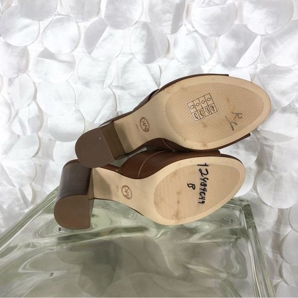 Michael Kors LUGGAGE Cooper Vachatta open toe Mules size 10 NEW - Picture 8 of 9